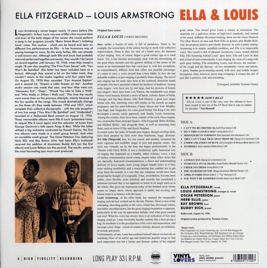 Louis Armstrong - Ella & Louis (+ 2 bonus tracks) (DMM) (ltd. ed.) (180g) (High-Def VV)