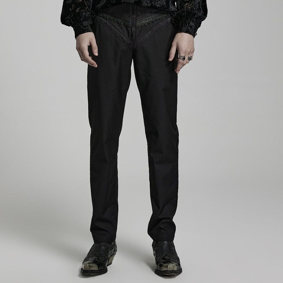 Men's Gothic High-waisted Zipper Suit Pants