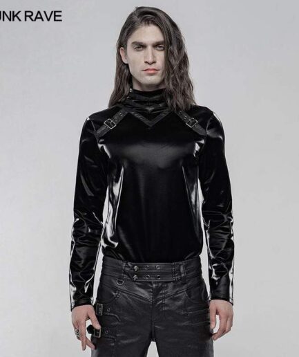 Men's Gothic Imitation Shark Skin Long Sleeved T-shirts