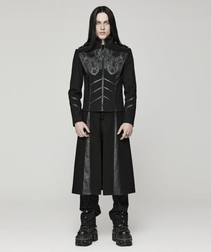 Men's Gothic Mechanistic Detachable Coat