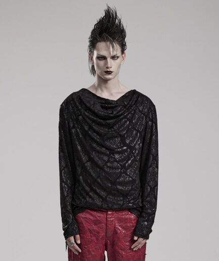 Men's Gothic Ruched Printed Shirt