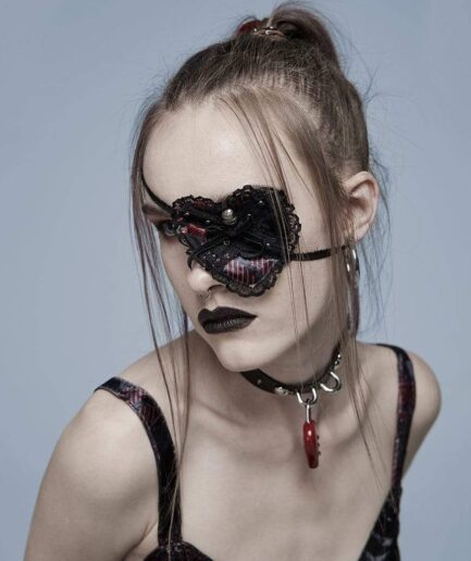 Women's Gothic Heart Skull Lace Mask