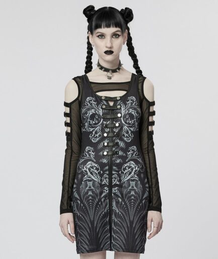 Women's Gothic Off Shoulder Two-piece Dress