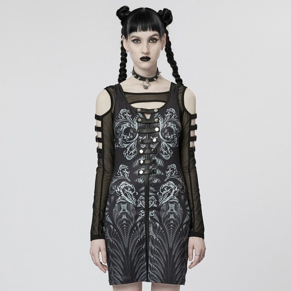 Women's Gothic Off Shoulder Two-piece Dress