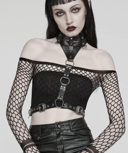 Women's Punk Buckle Ring Faux Leather Body Harness