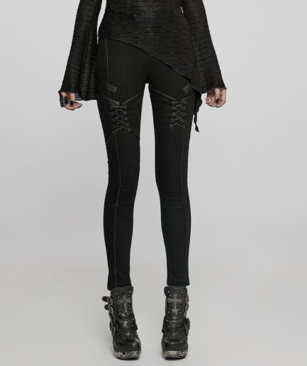 Women's Punk Lacing-up Skinny Jeans