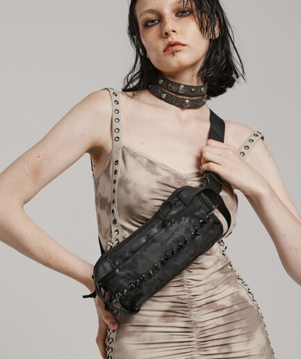 Women's Punk Military Style Rivets Shoulder Bag