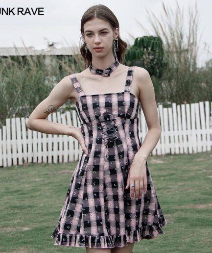 Lovely Special Fabric Plaid Dress
