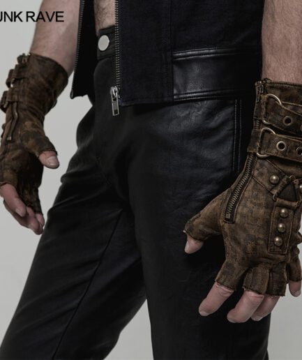 Steampunk Men Fingerless Gloves Ws-252