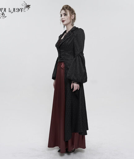 'Body Electric' Gothic Jacquard High Low Coat